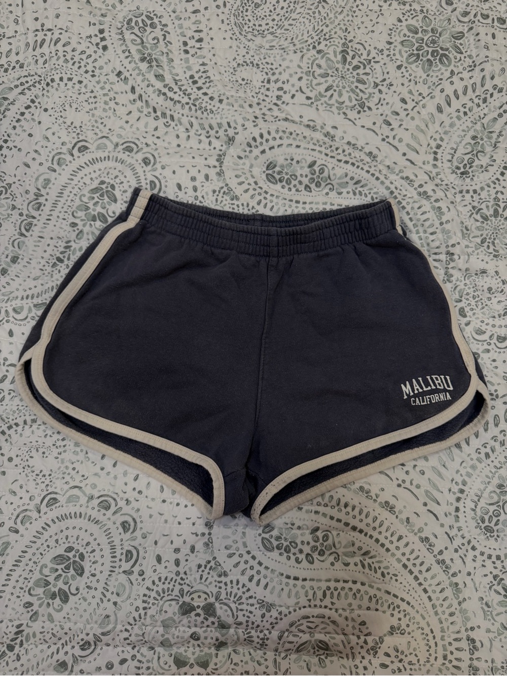 Brandy Melville Navy Shorts with Cream Piping
